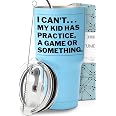 Funny Sports Mom Tumbler 30oz - Insulated Stainless Steel Cup With Straw For Baseball, Soccer, Football & More Team Moms