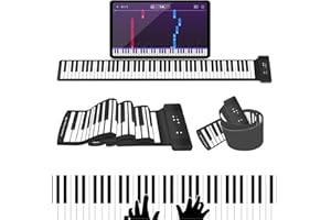 88Keys Roll Up Piano, MARVTOWN Portable Fordable Rechargeable Hand Roll Keyboard Piano, 108 Rhythms, 128 Tones,Waterproof ele