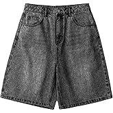 OYOANGLE Boy's Jorts Baggy Jean Shorts Straight Leg Loose Denim Shorts with Pockets