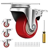 Caster Wheels 2 Inch, Heavy Duty Caster Wheels Set