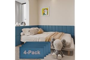 YU LI 3DH 3D Anti-Collision Wall Padding for Kids Self-Adhesive 4PCS Blue headboard Panels for Wall Peel and Stick headboard