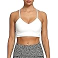 Aoxjox Women's Workout Sports Bras Fitness Backless Padded Cassie Convertible Strappy Bra Yoga Crop Tank Top