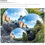 Operitacx 6" Mirror Polished Stainless Steel Sphere Garden Ornament view 5