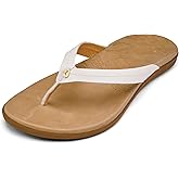 OLUKAI Honu Women's Beach Sandal, Soft & Comfortable Full-Grain Leather, Easy Slip-On Flip-Flops, Everyday, All-Day Comfort & Style