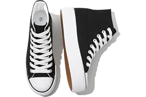 SERNIAL Womens White Platform Sneakers High Top Platform Shoes Fashion Canvas Shoes for Women