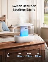 DREO 4L Cool Mist Humidifier for Bedroom Baby Quiet Oil Diffuser Top-Fill 36H view 7