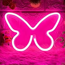 HOHOSIGN Butterfly Neon Sign for Wall Decor, Pink Butterfly Neon ...