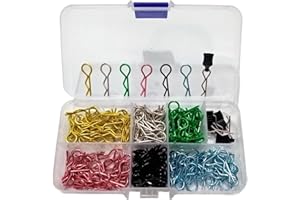YIJIALINK 185pcs Universal RC Car Body Clips Stainless Steel R-Type Clips Compatible with 1/8 1/10 1/12 1/16 Traxxas Redcat HPI Himoto HSP Exceed RC Car Parts Buggy Shell Replacement