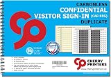 Cherry Printers Confidential Visitor Sign In Book Car Reg A4 50 Sets 20 Pack view 2