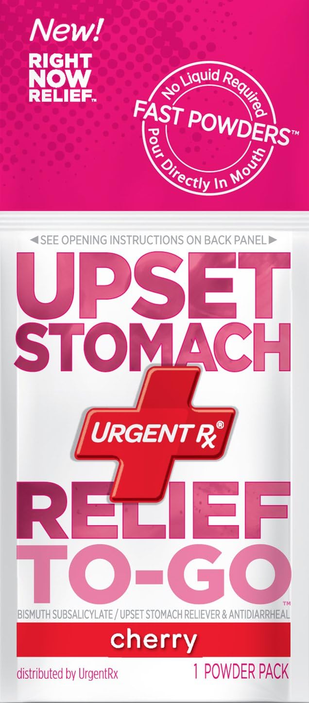 UrgentRx Upset Stomach Relief to Go Powder, 12 Count