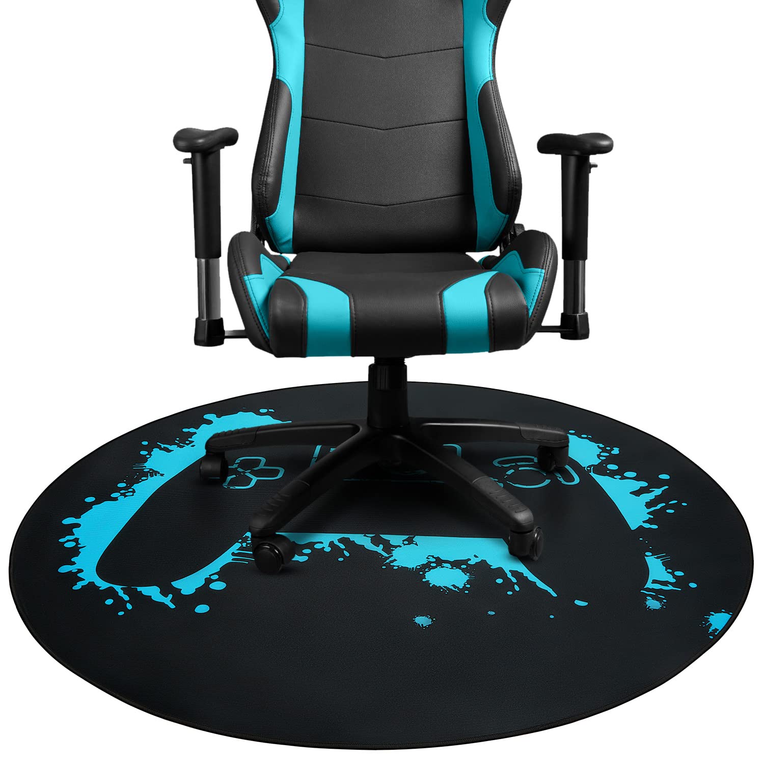 Photo 1 of Taiyin Gaming Chair Mat Round Chair Mat for Hardwood Floor Gaming Rugs Antislip Carpet Rug Floor Protector for Room Home Office, 47 Inch