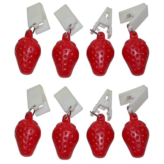 all-around24 Tischdeckenbeschwerer Tischtuchbeschwerer Tischdeckenklammer Tischdeckenhalter (8 Stück - Erdbeere)