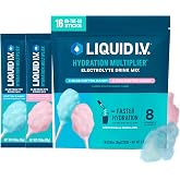 Liquid I.V. Hydration Electrolytes, Cotton Candy, 16 Count | Scientifically Formulated | Clinically Proven Hydration | No Artificial Sweeteners | Non-GMO | Vegan | Powder Drink Mix