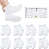 BEBE FAVOUR 8 Pairs Baby Socks with Grips Cotton Non Slip Walking Socks Cute Gifts for Newborn Infant Girl Boy