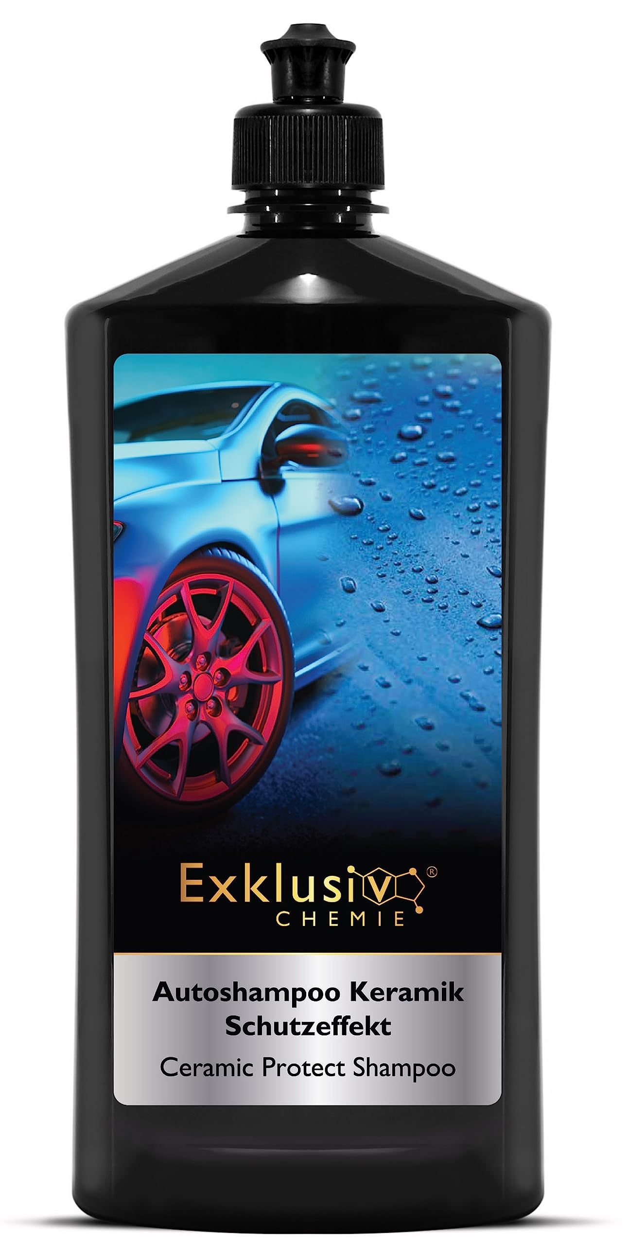 Exklusiv Chemie® Autoshampoo Keramik Schutzeffekt 750ml | Auto Shampoo Konzentrat mit Abperleffekt | Auto Reiniger mit Keramik Versiegelungseffekt | Wasser & Schmutzabweisend für alle Auto Außenteile