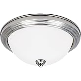 Generation Lighting 77065EN3-962 Geary Three - Light Ceiling Flush Mount Ceiling Fixture, Brushed Nickel