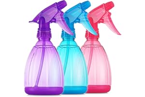 DilaBee Plastic Spray Bottles - 12oz (3 Pack) Water Spray Bottle for Hair, Gardening, Grilling & Cleaning Solution - Empty Spray Bottles for Cat - Small Spray Bottle
