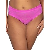 Curvy Couture womens Lace High Cut Brief Underwear