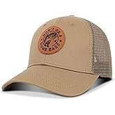 PresPF Men's Fishing Hat Gift for Dad Husband Funny Fisherman Father's Day Christmas Birthday Gifts Leather Pattern Cap