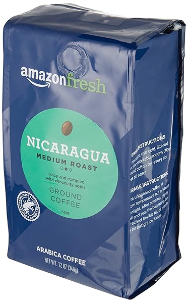 AMAZON FRESH, NICARAGUA GROUND COFFEE, MEDIUM ROAST, 12 OZ