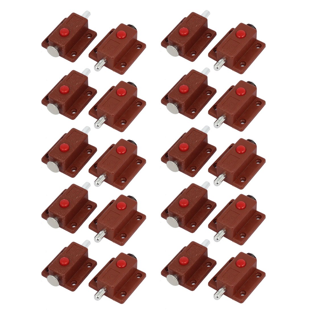 Sourcingmap Furniture Door Spring Loaded Press Button Latches Bolt Lock 20pcs