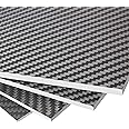 FANCYWING 200X300X0.5MM 1.0MM 1.5MM 2.0MM 2.5MM 3.0MM 4.0MM 5.0MM 6.0MM Carbon Fiber Sheet 100% 3K Carbon Fiber Laminate Plate Twill Weave Matt Surface Panel Sheet 3.0MM Thickness(Matte Finish)