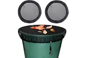 2-Pack 39in Mesh Rain Barrel Covers with Drawstrings, Black Netting for Water Collection Buckets to Keep Leaves and Debris Ou