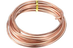 uxcell Soft Copper Wire (6 Gauge, 11.5 FT), 99.9% Pure Bare Copper Wire 4mm Solid Craft Wire for DIY Crafting Gardening Decoration (3.5Meter)