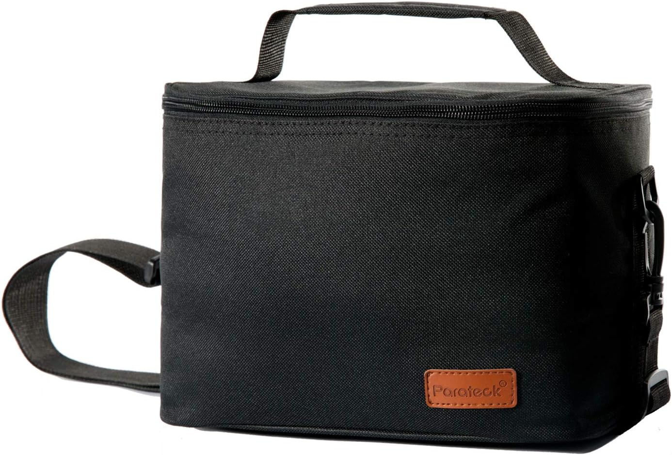 Insulated Lunch Bag Soft Cooler Tote Meal Prep Container Box Bags Adjustable Shoulder Strap Zipper for Work Picnic Camping Black