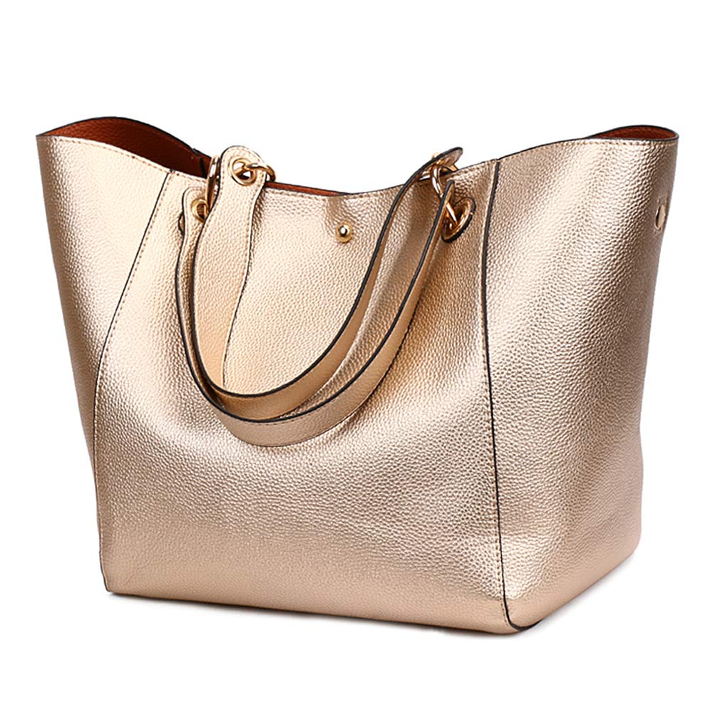 Pahajim PU Leather Waterproof Handbags Clutches Bags Large Bag Ladies Tote Bag Shoulder Bags for Women Bags for Work Shopping Bag(Rose gold)