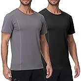 Bombrooster Men's UPF 50+ Swim Rash Guard – Quick Dry Short Sleeve UV Shirt for Fishing, Hiking, Beach, Running