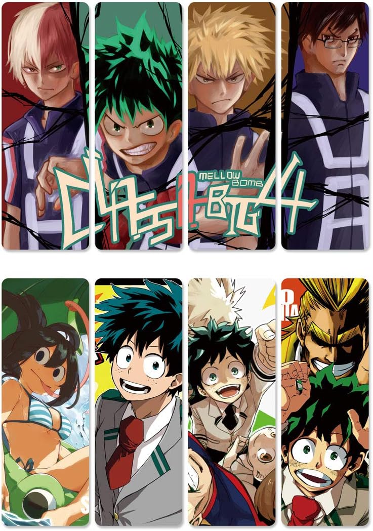 My Hero Academia Anime Double Sided Plastic 8 Piece Bookmark Set