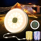 Camping String Lights, Valentines Day Gifts , Camping Essentials 2 in 1 Quick Storage 32.8FT Rechargeable Camping Lights String with 8 Modes, Hanging Waterproof Portable LED Lamp for Decor Party