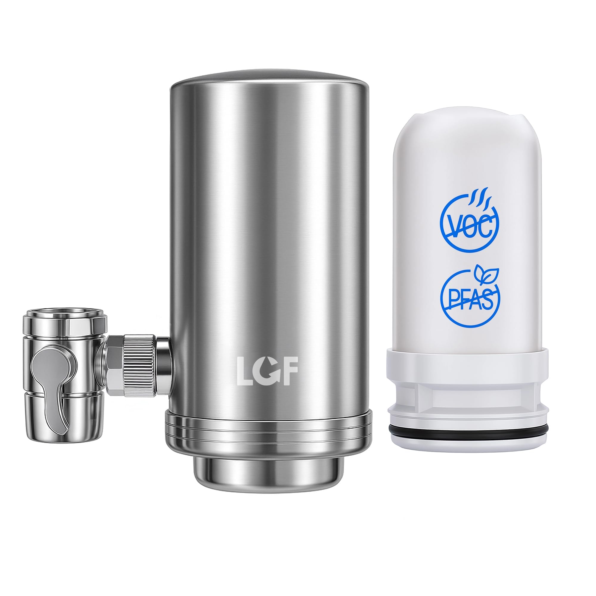 Photo 1 of *UNTESTED*
LCF 360° Rotating Stainless-Steel Faucet Water Filter - High Flow, Mineral-Enhanced Tap Water Filter, Reduces Chlorine, Heavy Metals and Bad Taste, Easy Install, 320 Gallons, Kitchen Sink Ideal