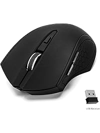 Noiseless Wireless Mice, Sonfan Silent Click Optical Mouse 3 Adjustable DPI Levels with USB Receiver (BLACK)