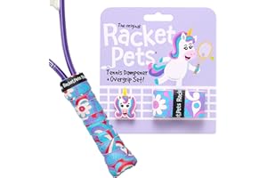 Racket Pets Kids Tennis Racket Dampener & Matching Overgrip Tape, Performance Shock Absorbing Dampener for Tennis Racket