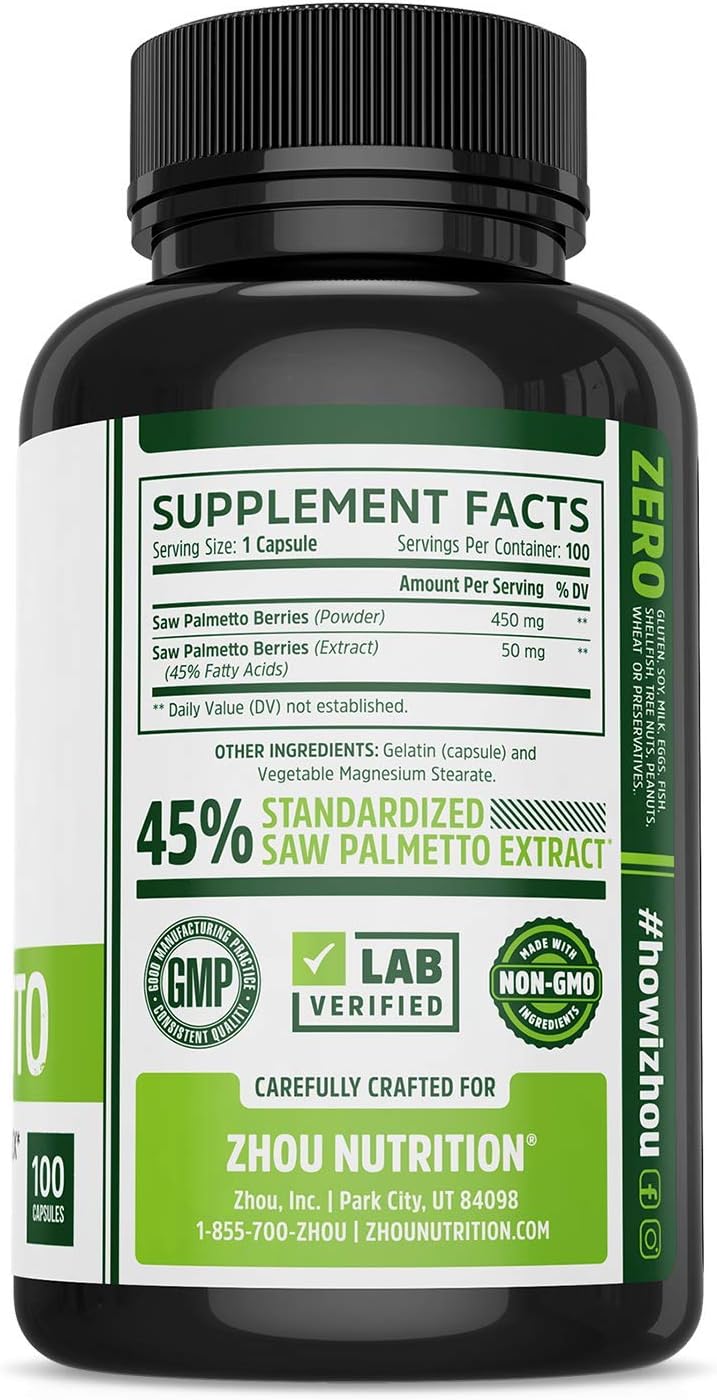 Saw Palmetto Supplement For Prostate Health Extract & Berry Powder