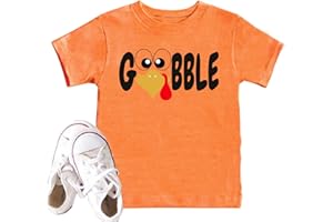 CAZYCHILD Thanksgiving Shirt Toddler Boys Girls Funny Turkey T-Shirt Kids Gobble Till You Wobble T-Shirt Thankful Grateful Tops