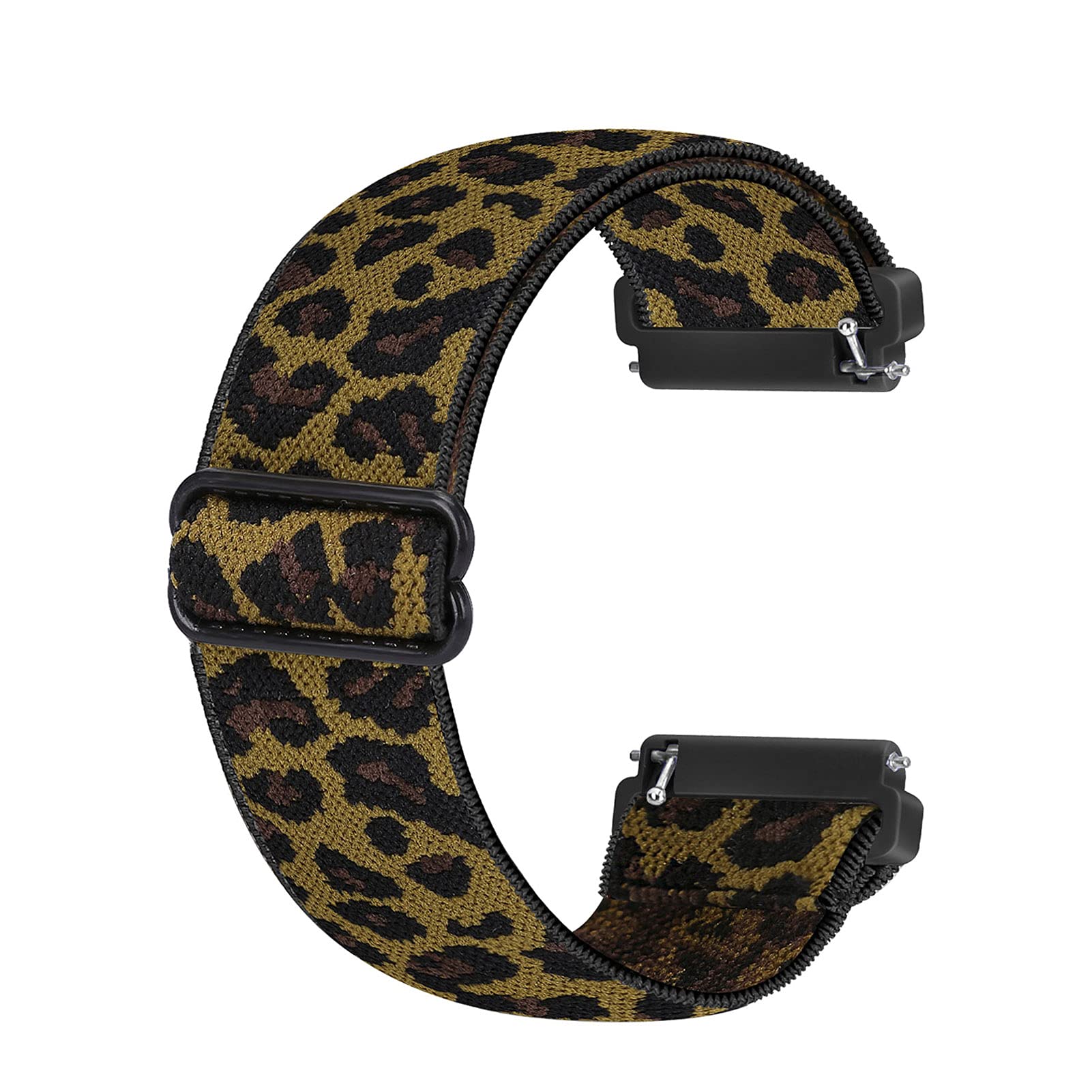 Ecogbd Elastic Replacement Strap Compatible with Fitbit Versa, Versa Lite, 2, Soft Fabric Nylon WristStrap, Leopard, 4.5 -12in, No Buckle, Unisex