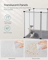 SONGMICS Pet Playpen with Floor 145 x 72 x 57 cm White LPC007W01 view 5