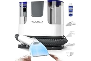 Upholstery Carpet Cleaner, MUJERBAY® 12Kpa Portable Spot and Stain Cleaner, Easy Move with Universal Wheels & Handle, 1.18-inch Deep Cleaning Machine for Couch, Stairs, Car and Pet Messes. Blue