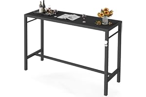 MURAGO 53*39*17 Outdoor Bar Table Extra Wide,Tall Bar Height Outdoor Pub Table, Ideal for Patio, Hot Tub, Dining, Balcony, Poolside, Weatherproof Composite Top, Rustproof, Built In Bottle Opener,Black