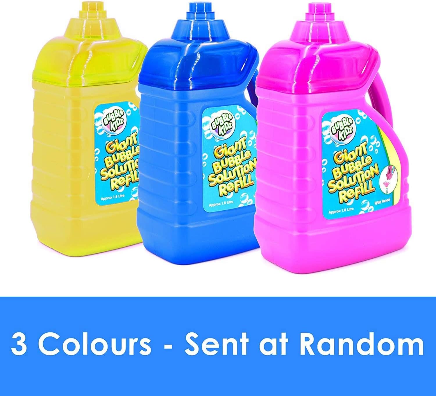 Bubblekidz 1.8 Litre Bubble Mixture Liquid Solution Refill Bottle with Pouring Funnel, Pink - Image 3