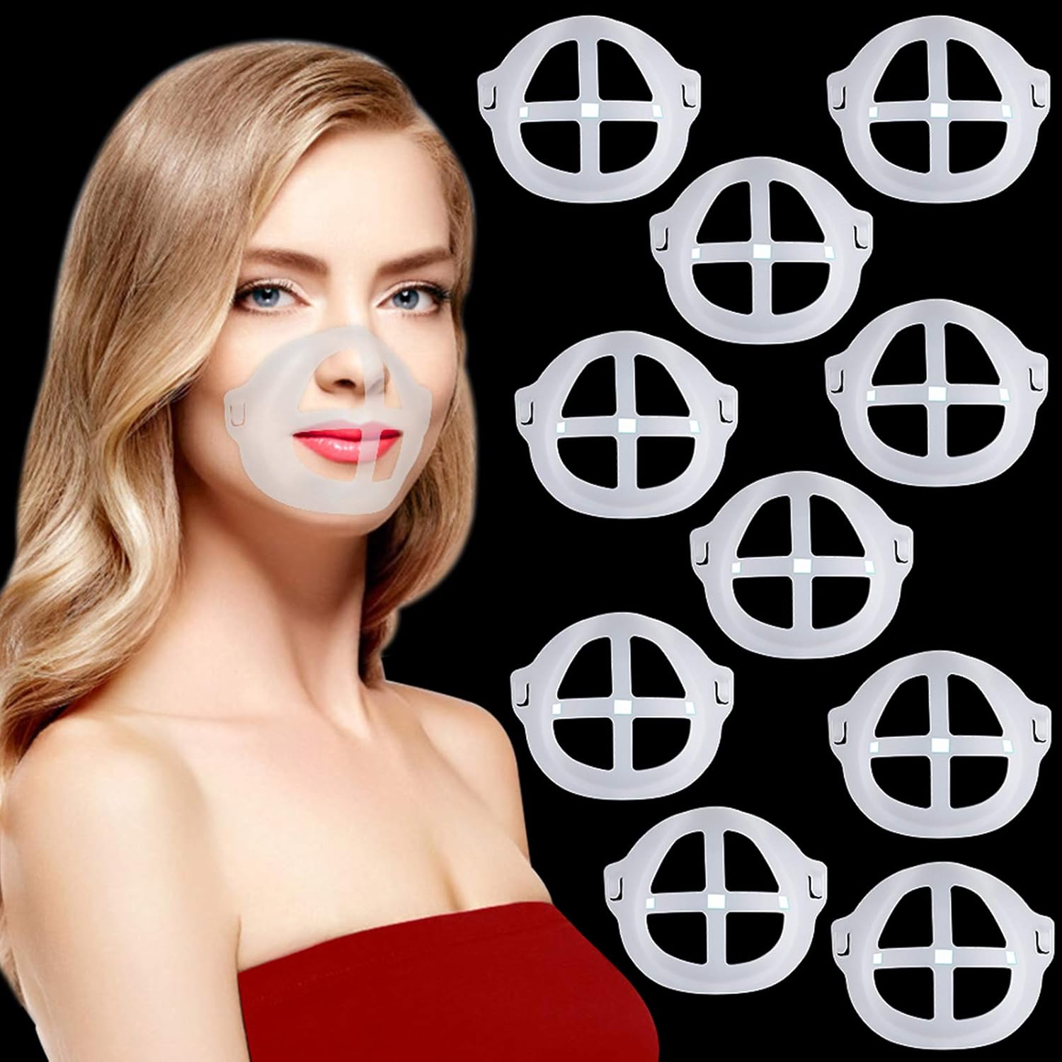 TOOVREN Mask Guard Upgraded Mask Bracket Internal Support Frame PE Mask Bracket Face Mask Inner Support Frame Mask Insert for Men Women Plus Size 10 PCS : Sports & Outdoors