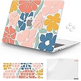 iCasso Compatible with MacBook Air 13 inch Case (Release 2010-2017 Older Version), Hard Shell Plastic Protective Case & Keyboard Cover Only for MacBook Air 13 Model A1369/A1466, Colorful Flower