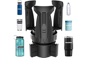 ZEYITIAN Automatic Car Cup Holder Expander, Large Water Bottles Holder for Yeti, Hydro Flask, Nalgene, Stanley, Owala 24/32/45/50 oz Travel Tumbler & Mug, Adjustable Car Cup Insert Accessories (CH03, 1PACK)