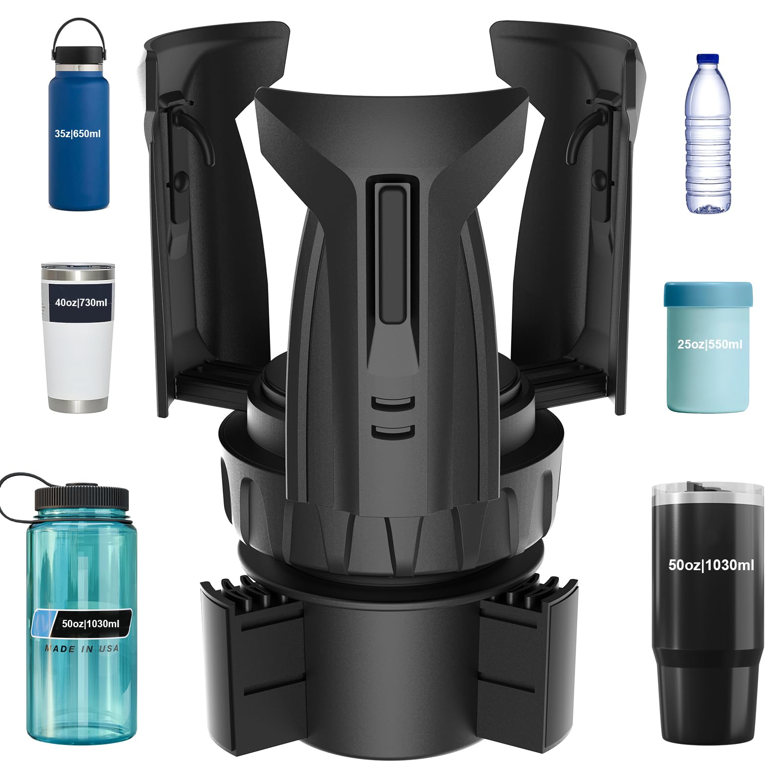 Photo 1 of Automatic Car Cup Holder Expander, Large Water Bottles Holder for Yeti, Hydro Flask, Nalgene, Stanley, Owala 24/32/45/50 oz Travel Tumbler & Mug, Adjustable Car Cup Insert Accessories (CH03-1B, 1PACK)