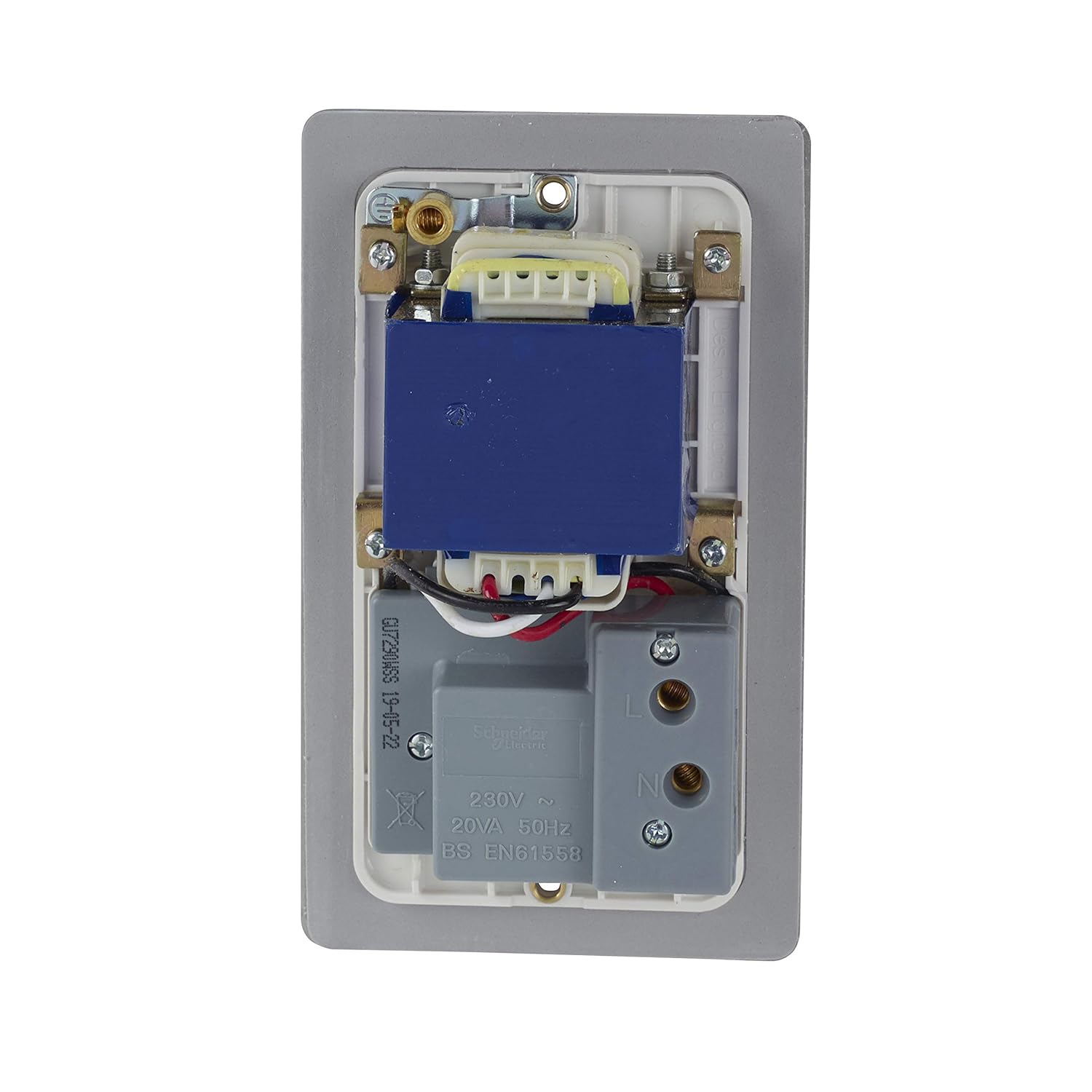 Schneider Electric Ultimate Flat Plate - Shaver Socket, Dual Voltage, 115/230 V, GU7290WSS, Stainless Steel with White Insert - Image 5