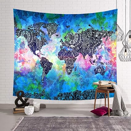 Chickwin Wall Hangings 150 X 130cm200 X 150cm White Brown Red Blue Black Bedroom Living Room World Map Decoration Decor Tapestry Creative Table Cloth