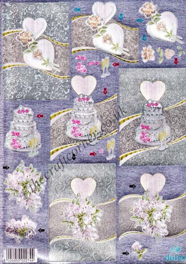 Wedding 3d Decoupage Die Cut Sheet from Dufex